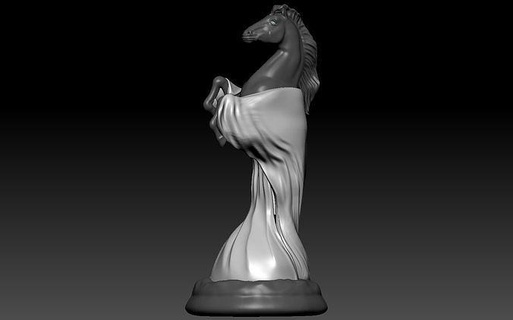 chess figures horse 3d print model sculpture figure statue game zbrush wood cutting high poly mesh games toys board knight 3d print model - Mito3D