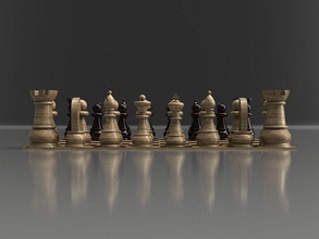 scacchi gioco completare impostato regina pedone cavaliere strategia re collezione giochi giocattoli tavola 3d print model - Mito3D