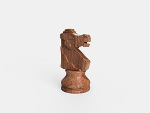 chess knight game printable board stylized print horse strategy boardgame mind logic piece extreme sport wood wooden art poly king games toys 3d print model - Mito3D