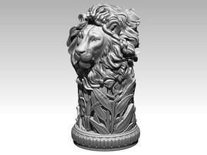 xadrez leão borda selvagem gato jardim zoológico tigre cavaleiro natureza África gatinha Puma estátua escultura impressão cnc rei jogos brinquedos 3d print model - Mito3D