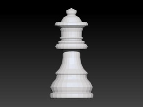 chess piece - queen game printable knight board stylized print horse king strategy poly silver extreme sport rook logic games toys 3d print model - Mito3D