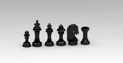 xadrez peças rei rainha bispo cavaleiro torre penhor jogos brinquedos borda 3d print model - Mito3D