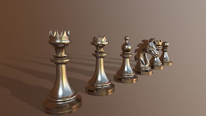 échecs pièces 3d impression modèle reine pion chevalier cheval ensemble évêque planche jeux société jouets 3D print model - Mito3D