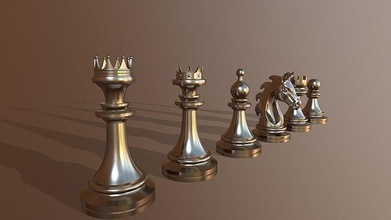 échecs pièces 3d impression modèle reine pion chevalier cheval ensemble évêque planche jeux société jouets 3d print model - Mito3D