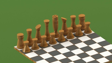 chess pieces board wood design competition wooden game square champion king queen rock knight bishops pawns games toys 3d print model - Mito3D