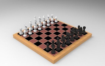 chess set gameplan victory pawn queen win challenge competition game knight printable statue horse sculpture award prize medal champion winning games toys board 3d print model - Mito3D