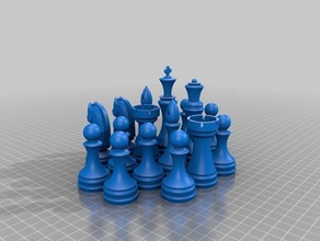 chess set of pieces boardgame fun gambler play games toys board 3d print model - Mito3D