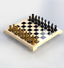 jeu d'échecs jeux-jouets les échecs pion tour évêque le chevalier roi la reine 3dprinting jeux jouets conseil d'administration des de société 3d print model - Mito3D