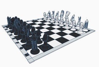 xadrez conjunto faraó cavaleiro bispo penhor torre rei rainha branco preto verificador clássico lindo brinquedo jogos brinquedos borda 3d print model - Mito3D