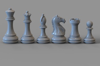 chess set pieces game knight king pawn queen rook bishop games toys board 3d print model - Mito3D