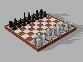 échecs ensemble seti jeu imprimable planche impression cheval roi reine stratégie argent esprit stratégique jeux jouets 3d print model - Mito3D