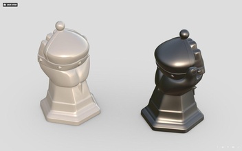 xadrez Forte figuras bispo 3d impressão estatueta xeque mate shess 3dprint jogos superfície dura mão highpoly brinquedos borda 3d print model - Mito3D