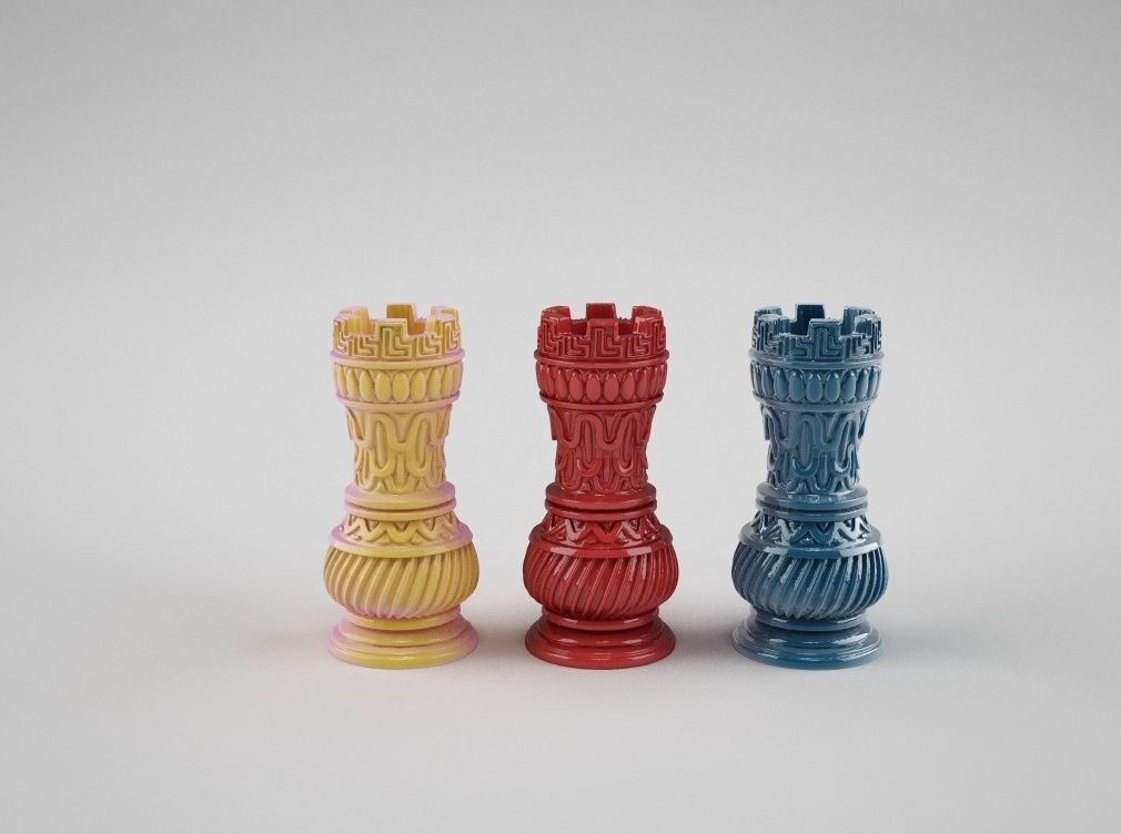 chess tower 2 two pawn bishop queen chessboard scacchi ches check knight sla dlp games toys game accessories 3D print model - Mito3D