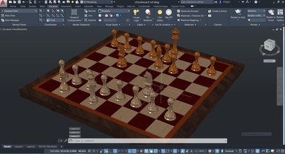 chessboard pieces in autocad chess pawn game set architecture knight games toys board 3d print model - Mito3D
