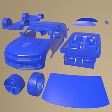 chevrolet camaro 2014 imprimible coche vehiculo separar partes cuerpo espacio 1 10 scalextric Tamiya rc miniz tractor kyosho axial traxxas 3d print model - Mito3D