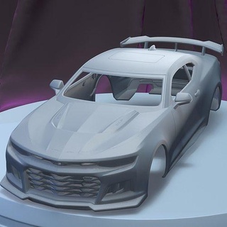 Chevrolet camaro zl1 2020 imprimível carro corpo fenda escalextrico Tamiya rc miniz controle 1 24 rastejante ninco Kyosho passatempo separado partes jogos brinquedos acessórios 3d print model - Mito3D