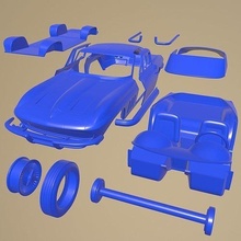 chevrolet corbeta mantarraya 1965 imprimible coche vehiculo separar partes cuerpo espacio 1 10 scalextric Tamiya rc miniz tractor kyosho axial 3d print model - Mito3D
