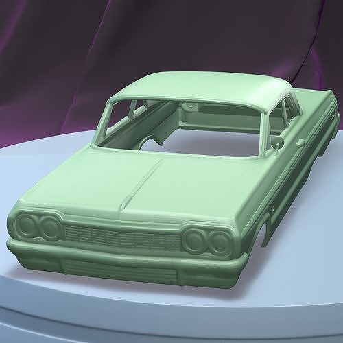Chevrolet Impala ss 1964 druckbar Wagen Körper Slot scalextric tamiya rc miniz Steuerung 1 24 Crawler Ninco Kyosho scx Spiele Spielzeuge Spiel Zubehör 3D print model - Mito3D