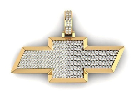 chevrolet logo pendant chevrolet chevolet car usa pendant gold jewelry logo rhino pendants  3d print model - Mito3D