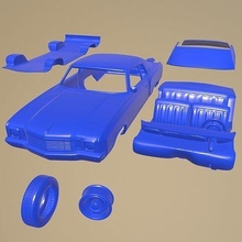 Chevrolet monte carlo 1972 imprimível carro separado partes corpo fenda passatempo 1 10 escalextrico Tamiya rc miniz rastejante Kyosho axial 3d print model - Mito3D