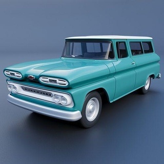 Chevrolet suburbano 1961 carro carros veículo passatempo auto automotivo gmc furgão caminhão escala modelo roda sla fdm impressão rc brinquedo faça 3d print model - Mito3D