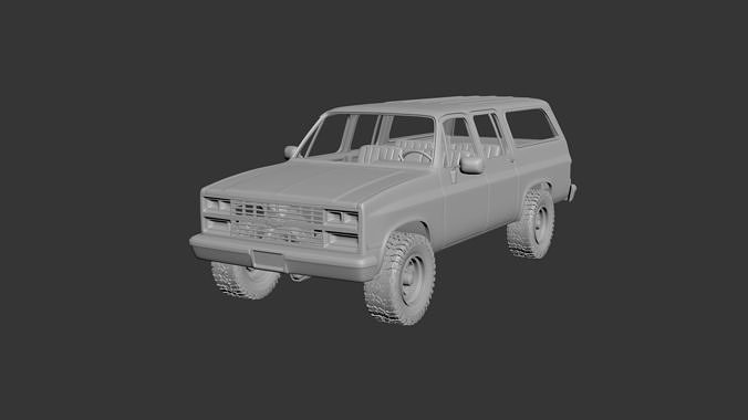 chevrolet banliyö 1989 araba arabalar hobi amerikan oto otomotiv kamyon offroad model baskı arabası yazdır sürücü rc oyuncak plastik araç yazdırılabilir kendin yap 3D print model - Mito3D