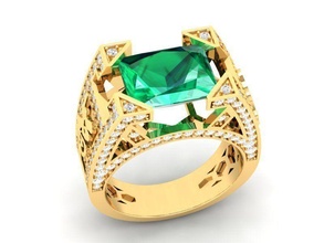 Chian Feng Shui Ring smaragdgrün 406 Schmuck Mode Zubehör Gold Diamant Männer Frau Frauen unisex Design glücklich Ringe 3d print model - Mito3D