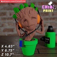 chibi baby groot marvel comix dc mcu movie guardians galaxy figure collectibles gog games toys 3d print model - Mito3D