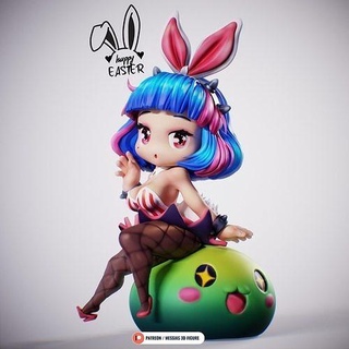 chibi bunny girl maple story figure cute statue pet art sculptures 3d print model - Mito3D