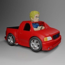 brian camion chibicar 2 macchina veicolo veloce chibi ruota settore automobilistico conducente guidare berlina cappuccio giochi giocattoli arte pneumatico sculture 3d print model - Mito3D