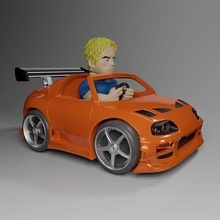 brian supra - chibicar no 5 chibi car toyota oconner toys games chibicars vehicle tiny cute cartoon girl fast rf 3d print model - Mito3D