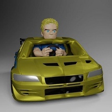 chibi car 14 - brayan vehicle art sculpture sedan sport racing wheel tiny cartoon girl automotive games toys 3d print model - Mito3D