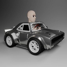 chibi voiture no 15 dom glace roue pneu capuche automobile véhicule chibicar toon dessins animés personnage jeux jouets glb cheveux 3d print model - Mito3D
