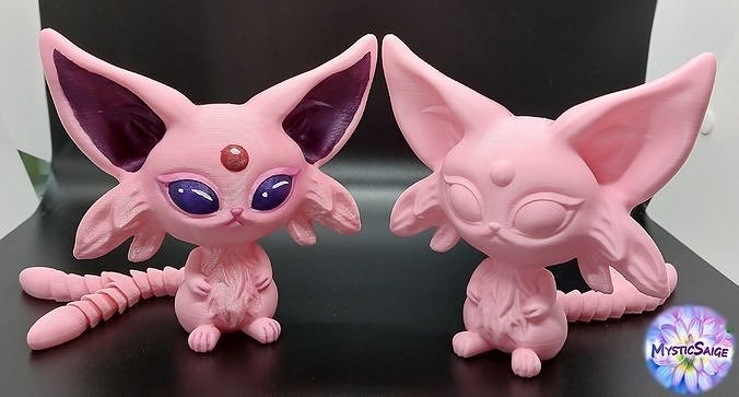 Chibi itiraz mafsallı eklemli esnek oyuncak kıpırdatmak pokemon Eevee evrim kedi hayvan Evcil Hayvan Şirin güzel yaratık mistik anime karikatür Sanat heykeller 3D print model - Mito3D