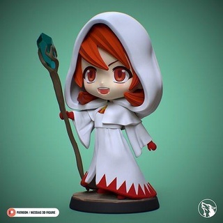 Chibi beyaz büyücü oyuncaklar oyunlar karikatür minyatürler karakter Şirin Sanat şekil heykeller Mesih hurda 3d print model - Mito3D