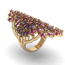 elegante anillo gemas imprimible diamante joyería joya compromiso canalla Boda brillante exclusivo Moda oro rhiho cnc plata anillos 3d print model - Mito3D
