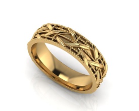 chic unisex rustic wedding ring all sizes jewelry gold silver gem jewel jewellery diamond print rings gemstone 3dprinted design fashion printing pendants printable brilliant 3d print model - Mito3D