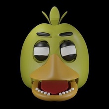 chica head fnaf horror game spooky nightmare chicken games toys 3d print model - Mito3D