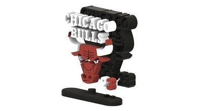 chicago bulls nba 2 version basketball basket sport upcrid art decor michael jordan design 3d print model - Mito3D