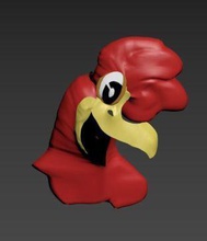chicken rooster head 3dmax maya autocad solidworks sketch games toys 3d print model - Mito3D