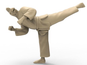 chicken back kick art animal karate action figure character bird egg statue farm martial punch toy toys print printable sculptures 3d print model - Mito3D