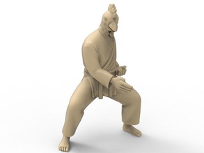 Huhn chop Kunst hacken karate Aktion Abbildung actionfigure super held Charakter Tier Mensch hybird Mann - Spielzeug drucken bedruckbar ist martial Skulpturen 3d print model - Mito3D