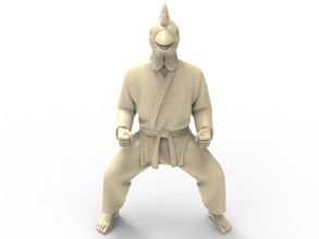 chicken kiba dachi stance art karate action figure actionfigure character animal human man hybird martial statue toy toys print printable sculptures 3d print model - Mito3D