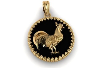 chicken pendant gold silver printable white jewelry pendants 3d print model - Mito3D