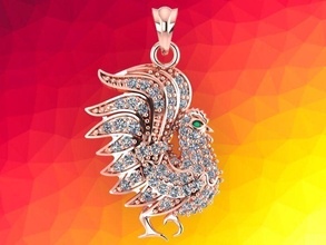chicken pendant zodiac jewelry mens womens ring bracelet necklace earrings luxury diamond gem sapphire ruby gold silver pendants 3d print model - Mito3D