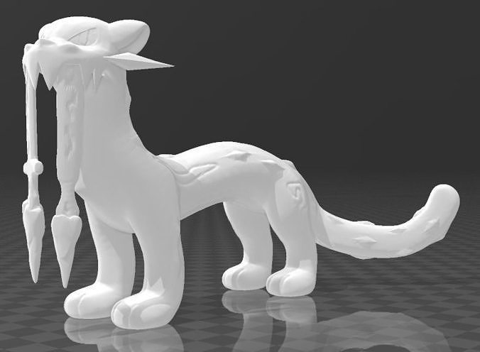 chien pao chien caiu escultura estatueta Pokémon jogos anime brinquedo baojian jogos brinquedos jogos brinquedos 3D print model - Mito3D