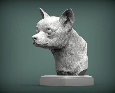 chihuahua busto perro naturaleza mamífero animal mascota escultura estatuilla recuerdo presente 3d impresión modelo esculpir Arte esculturas estatua imprimible animales 3d print model - Mito3D