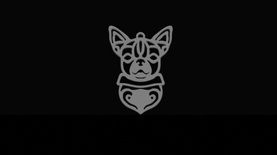 chihuahua pendant dog chain art head design symbol modern jewelry pendants 3d print model - Mito3D