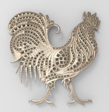 chiken animal bird gold nature jewelry brooches 3d print model - Mito3D