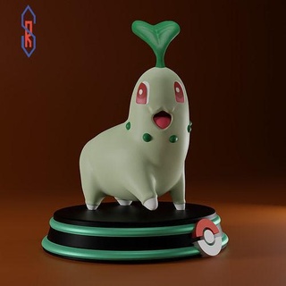 Chikorita pokemon fanart 3dpriting stl Sanat heykeller 3d print model - Mito3D